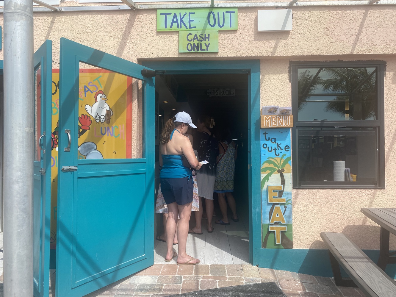 There is a
      door just for take-out guests at Doc's Beach House.