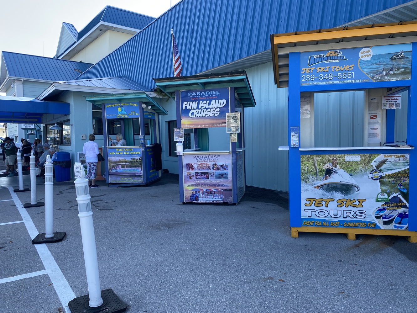 First Mate Val is
      waiting at the Hemingway kiosk to help customers get on the boat.