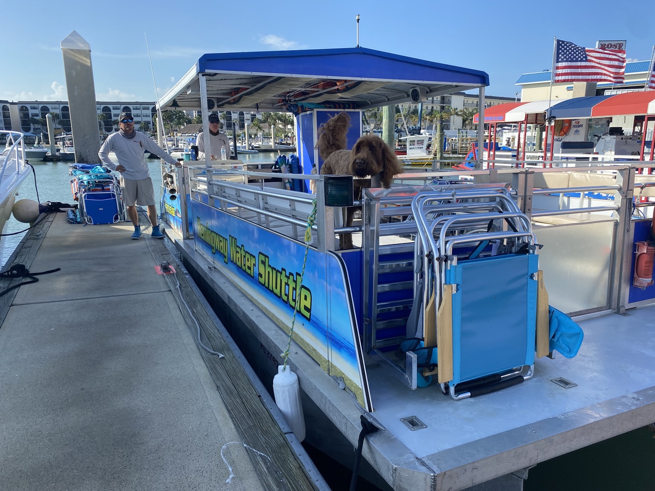 The Hemingway
      Water Shuttle is ready for passengers.